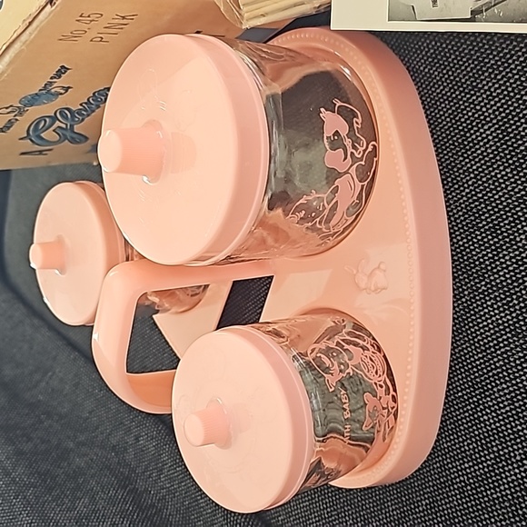 Vintage "Round the Clock with Baby" Jar and Tray set. PINK. Pristine condition. - Picture 12 of 12
